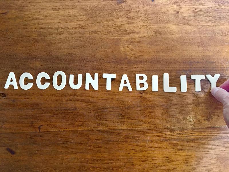 Accountability written on wood