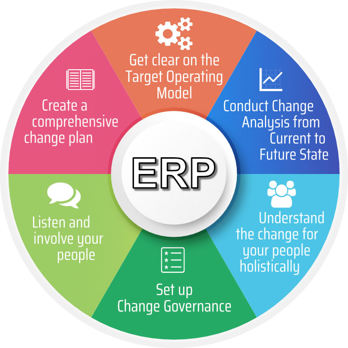 Allegra's change management ERP wheel diagram