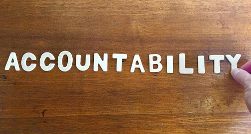 Accountability written on wood