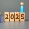 2025 on wooden blocks